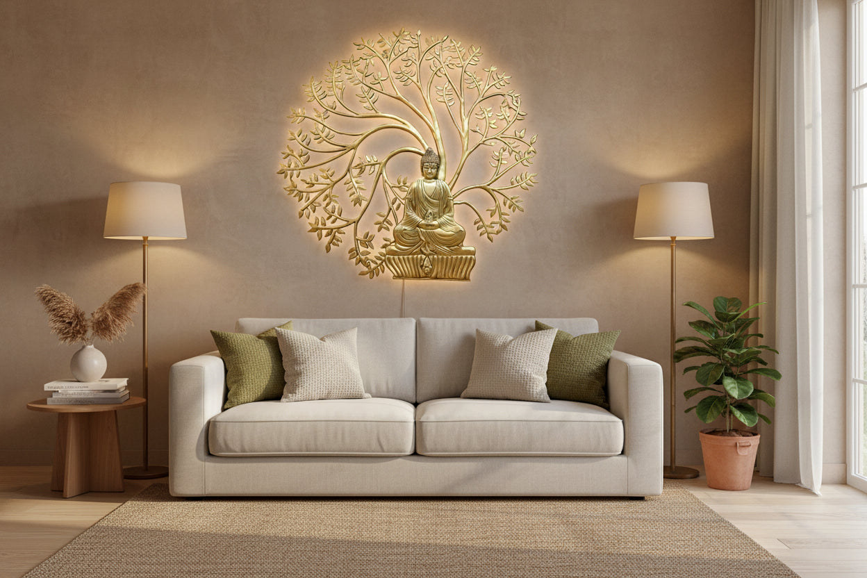 Artistic Buddha Wall Accent for Modern Homes-ArtyCraftz.com