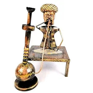 Artistic Metal Man with Charpai Showpiece-ArtyCraftz