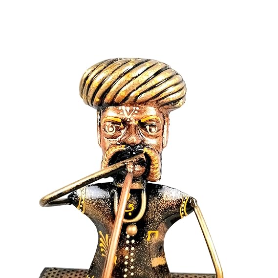 Artistic Metal Man with Charpai Showpiece-ArtyCraftz