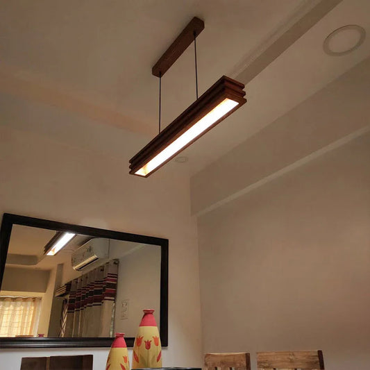 Artline 36 Brown Wooden LED Single Hanging Lamp - ArtyCraftz.com