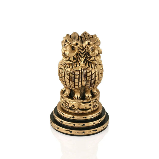 Ashoka Pillar Wooden National Emblem India 6 Inches Height