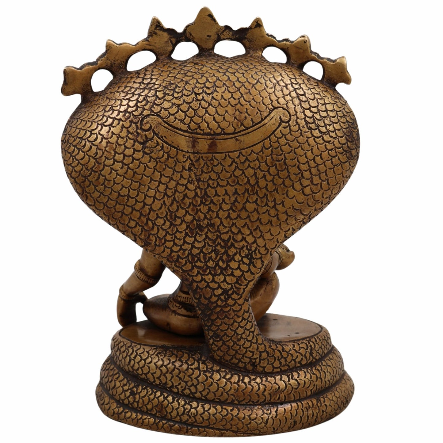 Brass Bala Krishna with 7-Headed Snake Statue