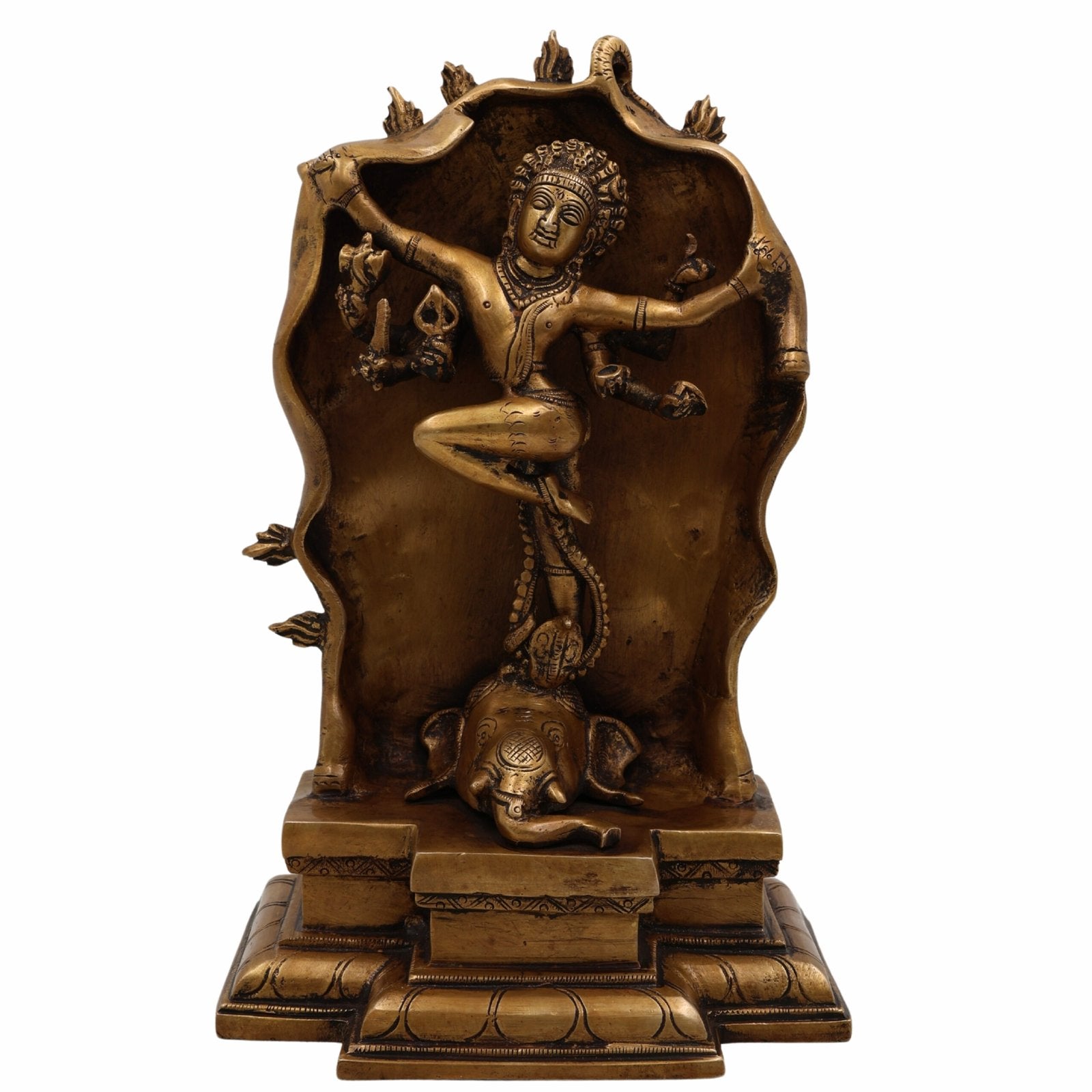 Brass Gaja Samhara Statue