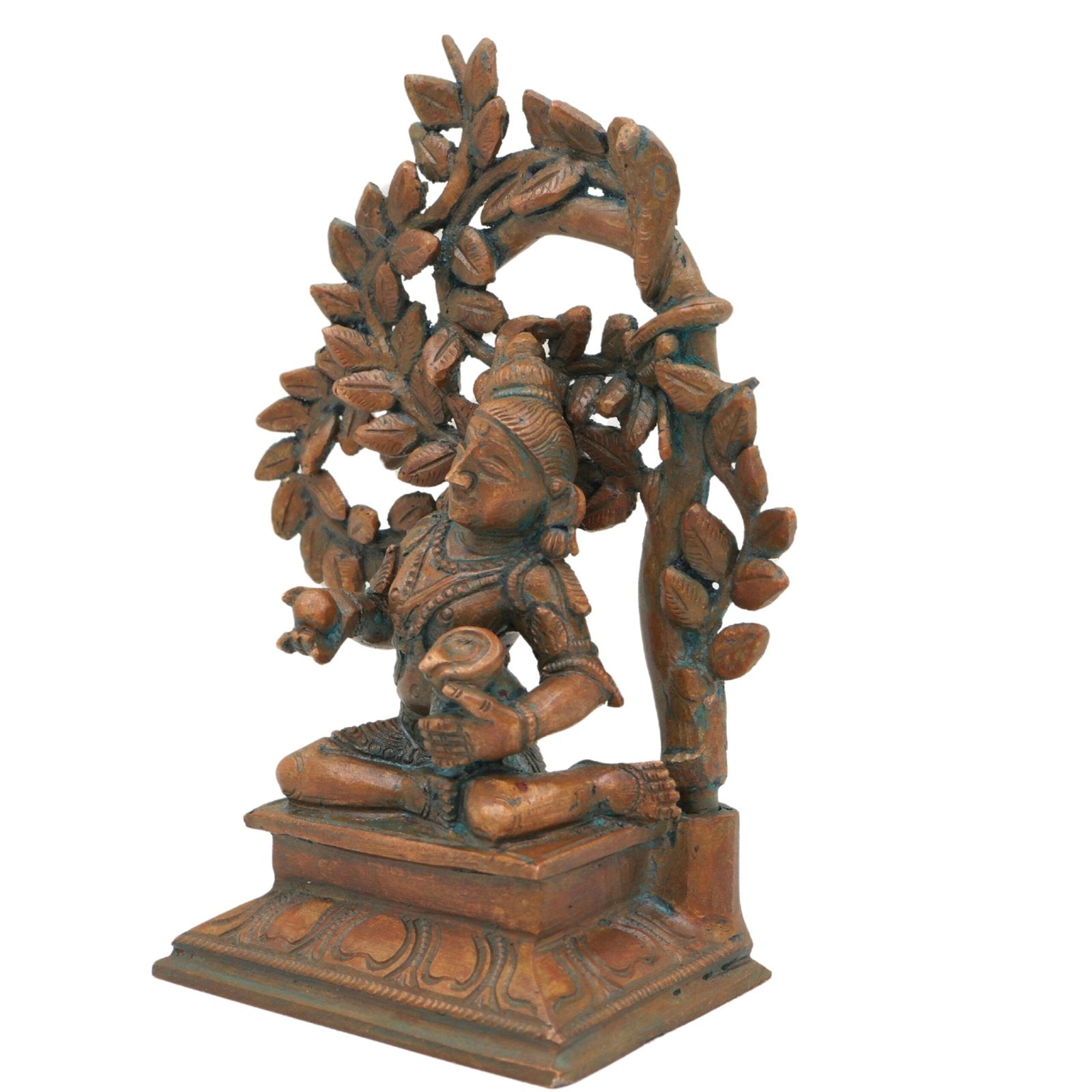 Handmade Panchaloha Krishna with Ladoo Idol Side View