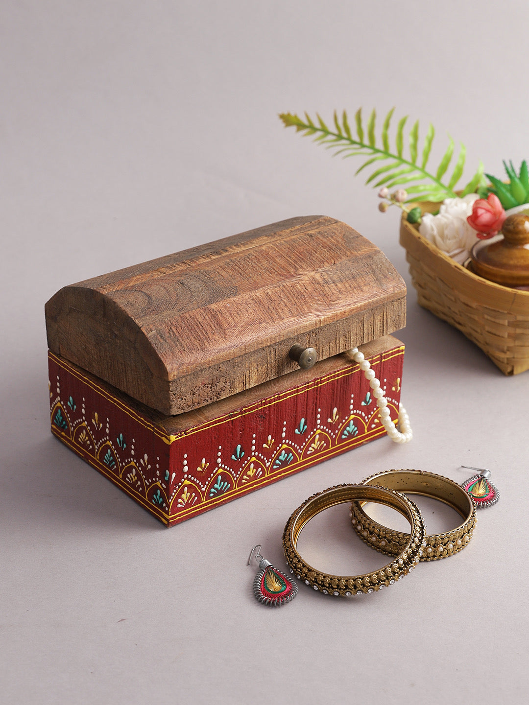 Wooden Handpainted Box/Organizer