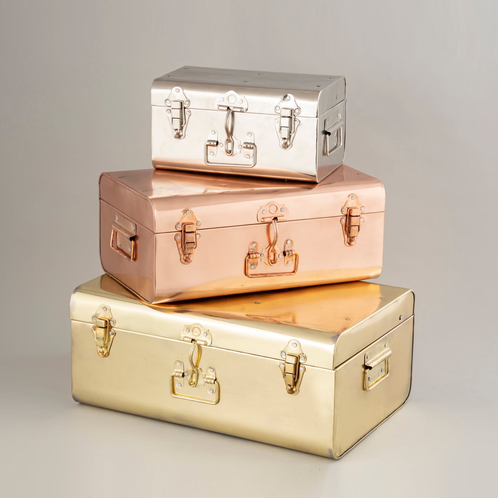 Set of 3 Vintage Style Trunk Boxes