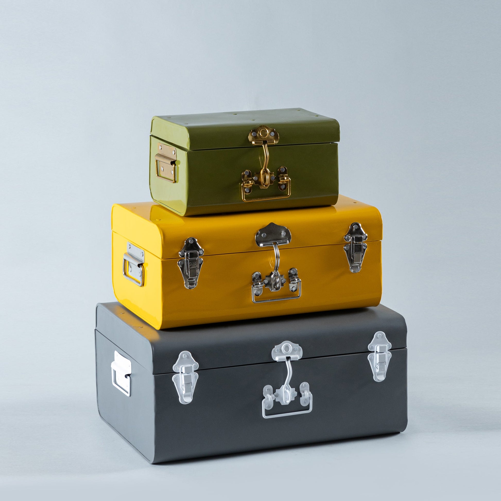 Classy Iron Trunk Boxes - Set of 3
