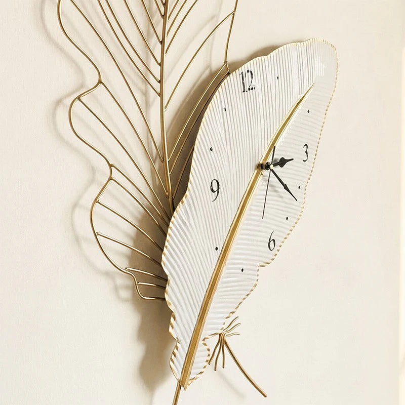 Metal Leaf Decorative Wall Clock