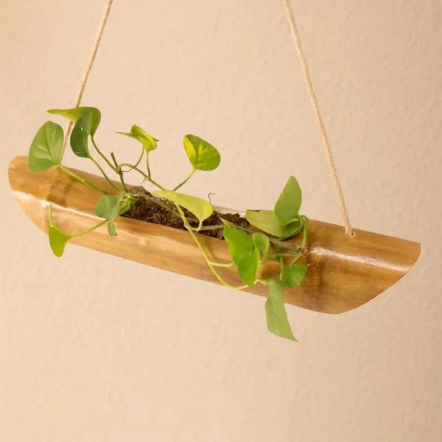 Eco-friendly Natural Bamboo Hanging Planter