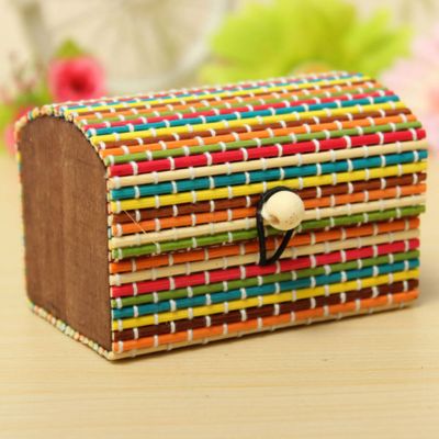 Bamboo Mini Storage Box with String