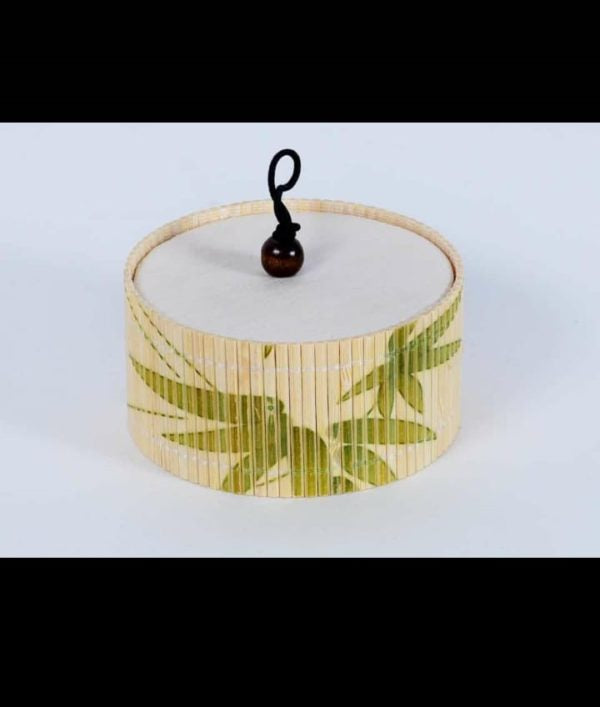 Bamboo Strips Weaved Round Box