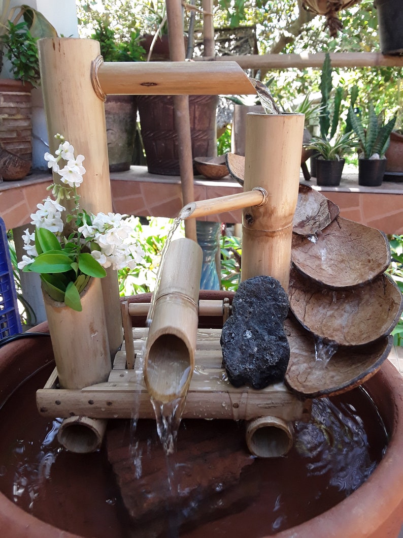 Bamboo And Coconut shell TableTop Fountain-ArtyCraftz
