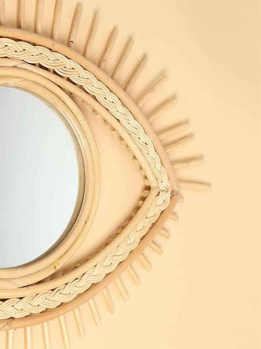 Bamboo Rattan Eye Wall Mirror