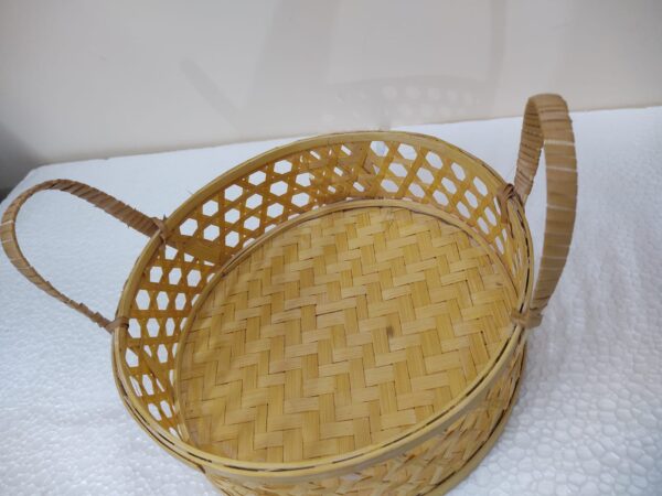 Bamboo Round Tray with Handle