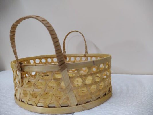 Bamboo Round Tray with Handle