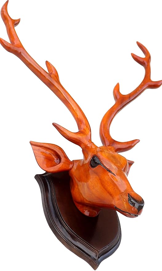 Bankura Wooden Deer Head Wall Hanging-ArtyCraftz.com