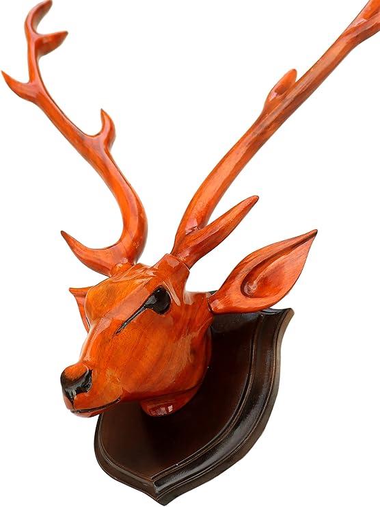 Bankura Wooden Deer Head Wall Hanging-ArtyCraftz.com