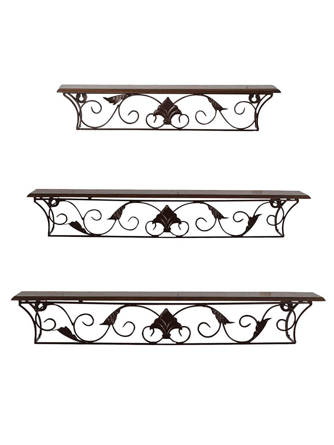 Beautiful Wrought Iron 3 Wall Shelf -ArtyCraftz.com