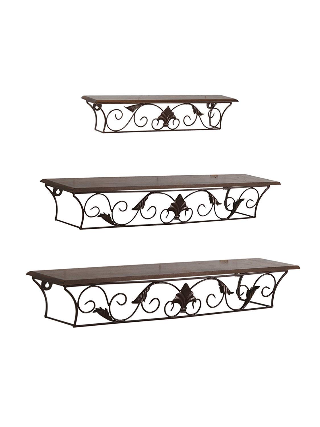 Beautiful Wrought Iron 3 Wall Shelf -ArtyCraftz.com