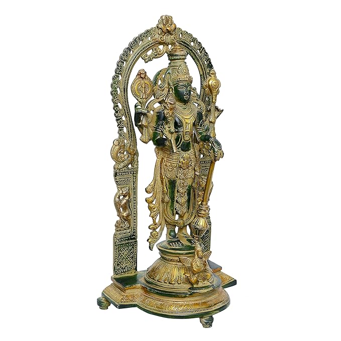 Bhagwan Vishnu with Prabhavali Brass Statue