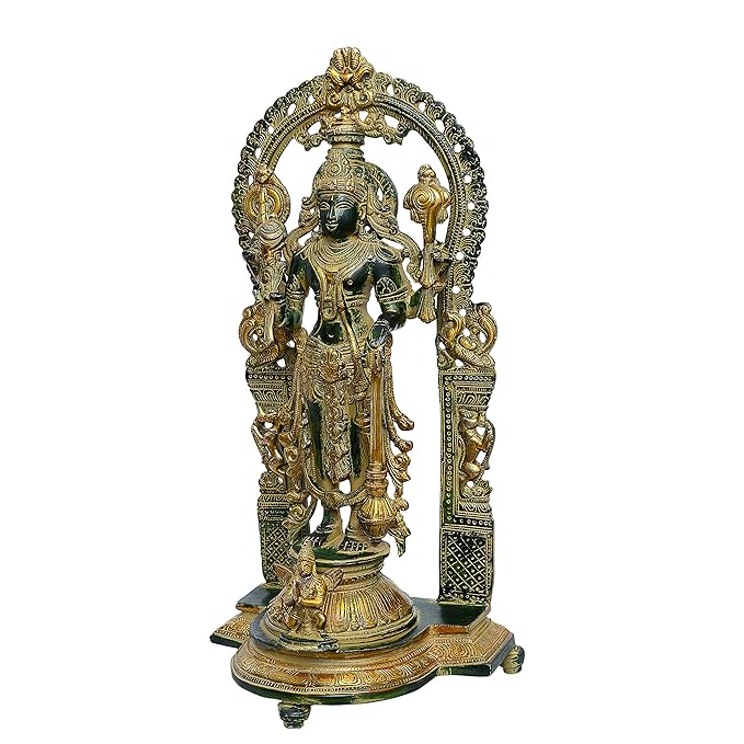 Bhagwan Vishnu with Prabhavali Brass Statue