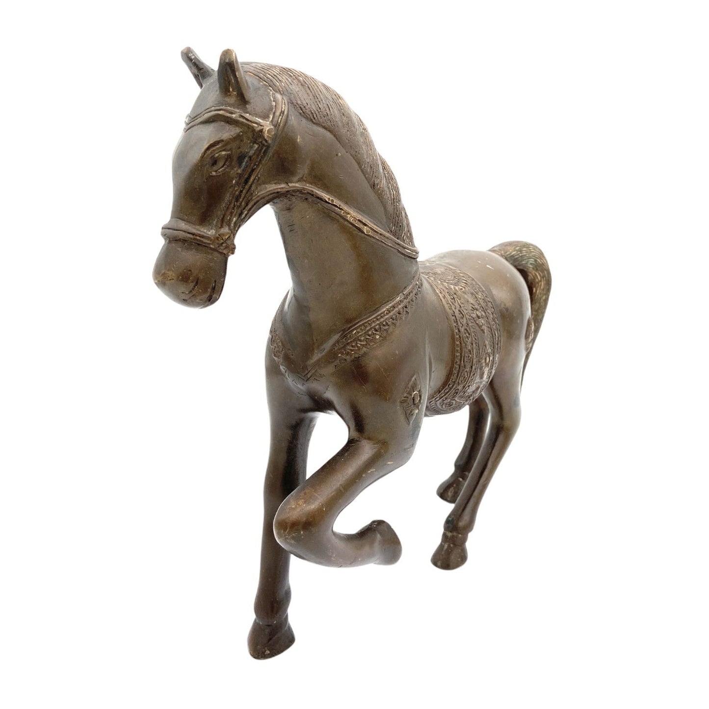 Bhunes Brass Brown Horse Statue Showpiece - ArtyCraftz.com
