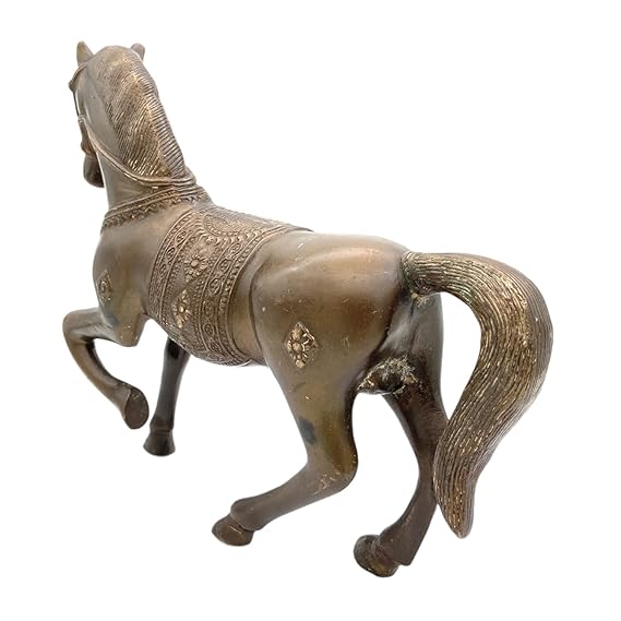 Bhunes Brass Brown Horse Statue Showpiece - ArtyCraftz.com