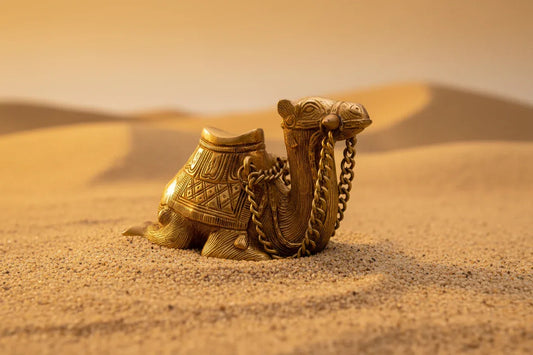 Handcrafted Brass Camel Showpiece with Chain-ArtyCraftz.com