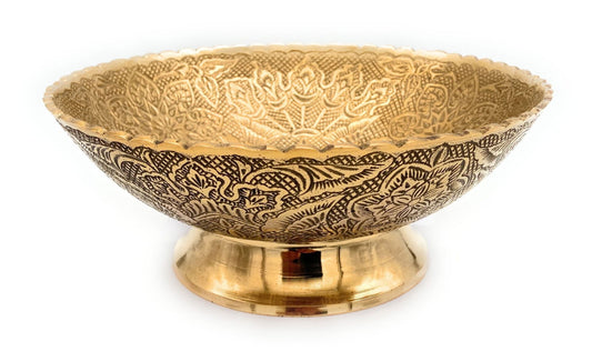 Bhunes Brass Hand Designed Fruit Bowl - ArtyCraftz.com