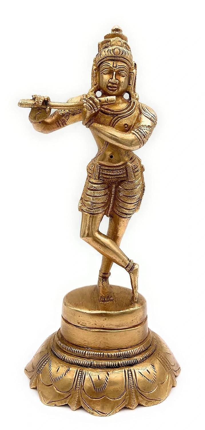 Bhunes Brass Krishna Idol-ArtyCraftz.com