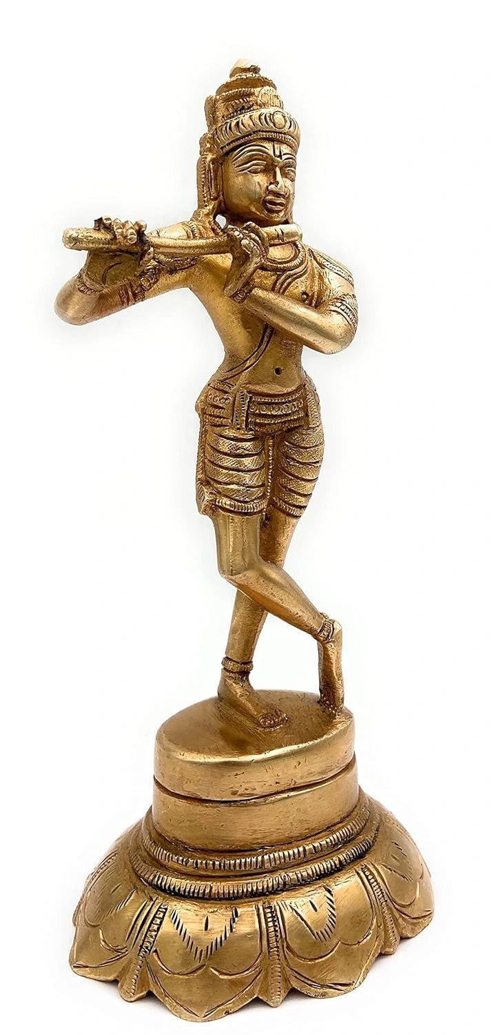 Bhunes Brass Krishna Idol-ArtyCraftz.com