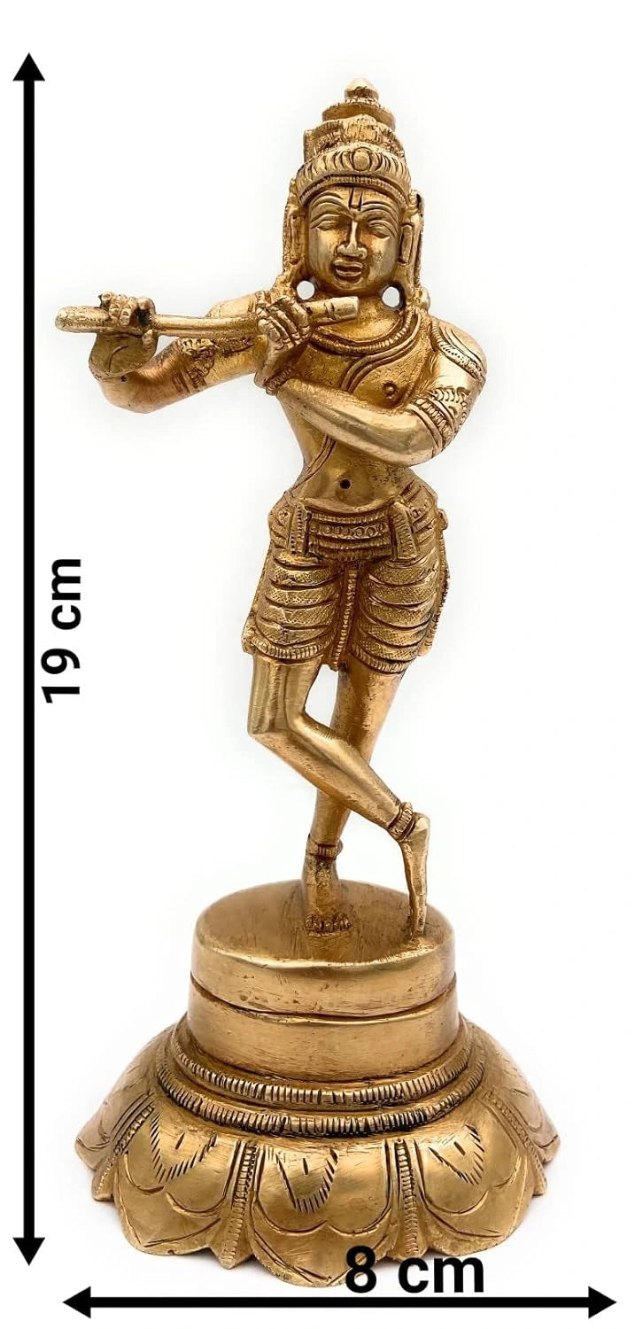 Bhunes Brass Krishna Idol-ArtyCraftz.com