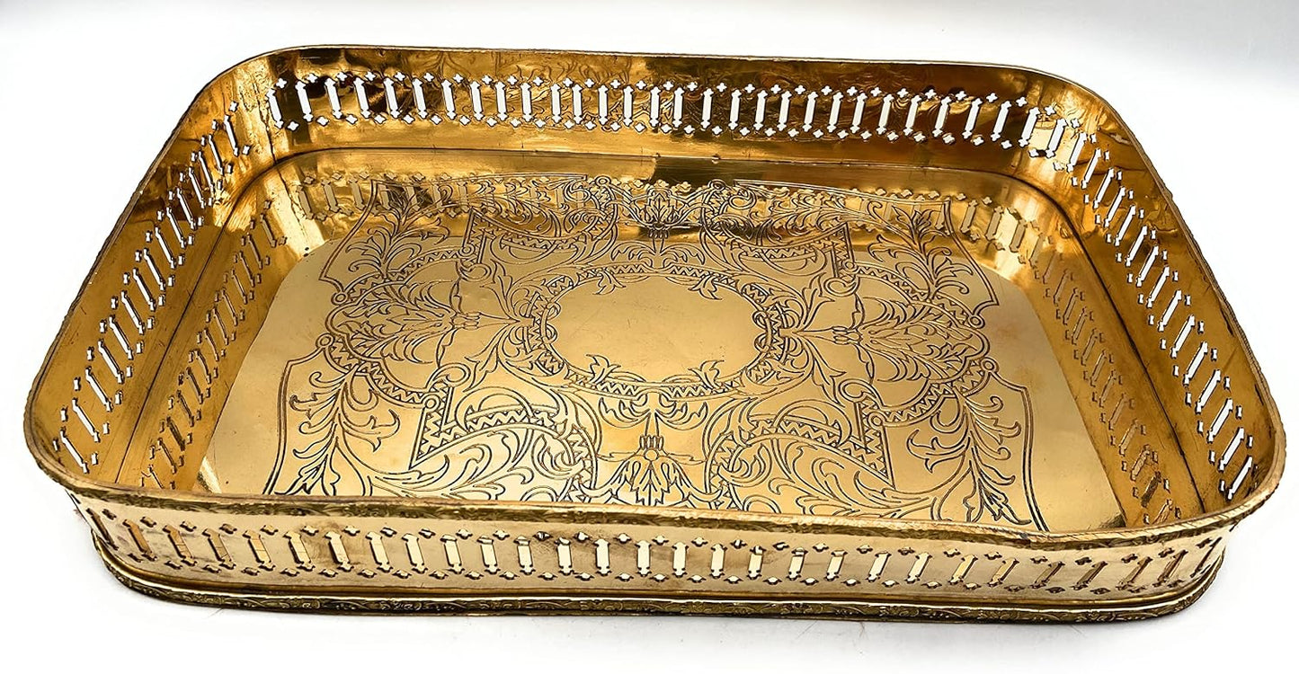 Bhunes Brass Serving Tray-ArtyCraftz.com