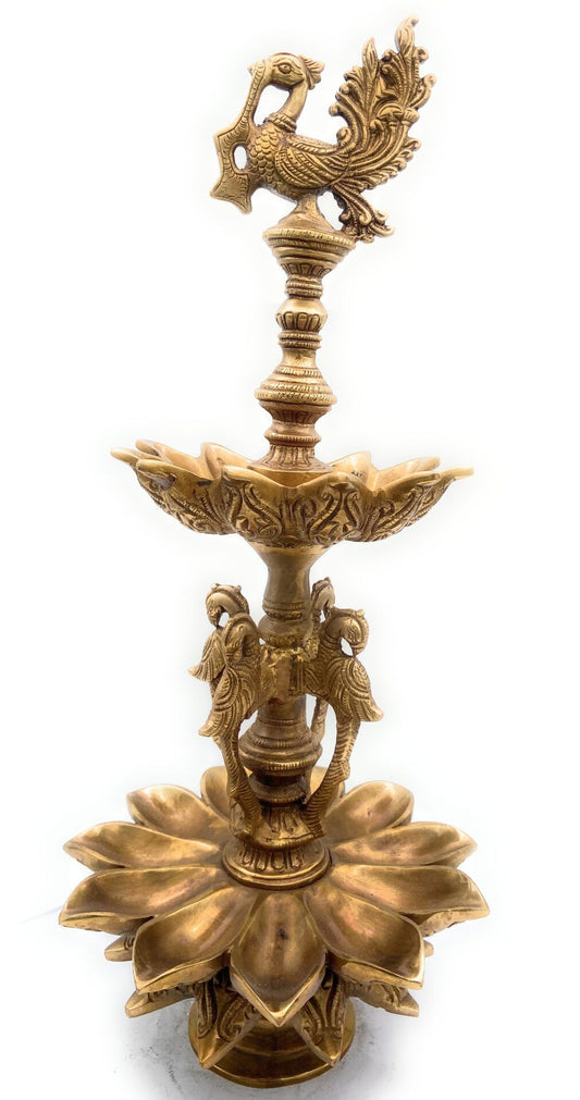 Bhunes Brass Yali Lamp - ArtyCraftz.com
