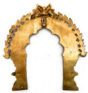 Bhunes Yazhi with exotic flowers Brass Prabhavali - ArtyCraftz.com