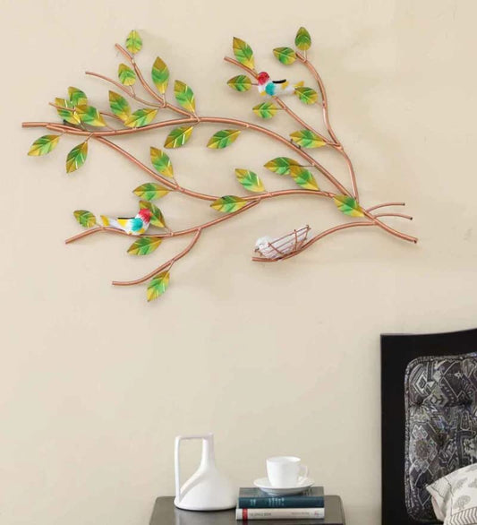 Bird Nest on Tree Wall Decor | Metal Tree Sculpture Wall Art