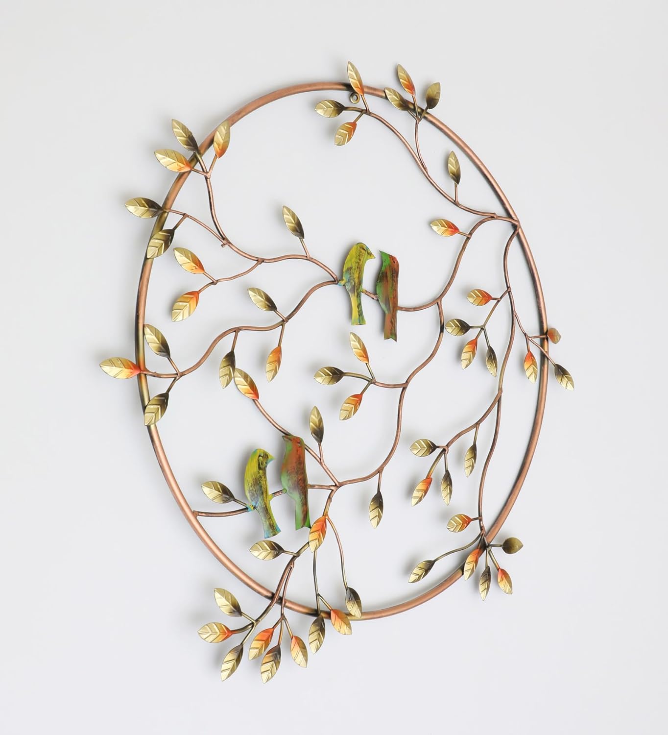 Birds on Branch Round Metal Wall Art -ArtyCraftz.com