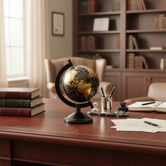 Black Gold Desk Globe Showpiece -ArtyCraftz.com