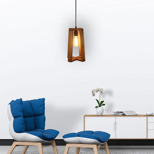 Blender Beige Wooden Single Hanging Lamp - ArtyCraftz.com