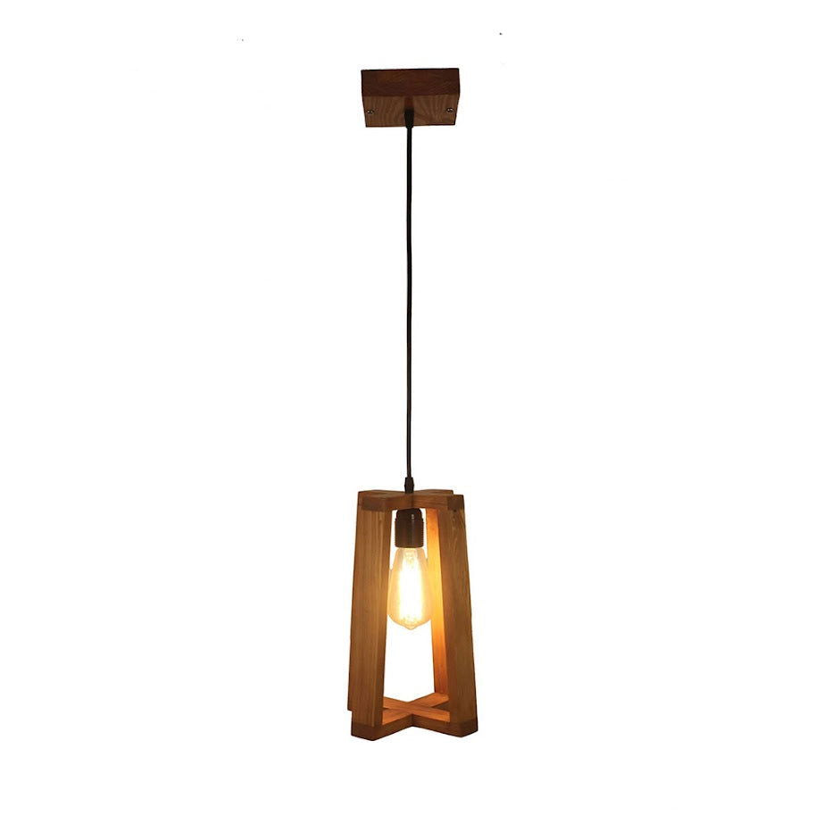 Blender Brown Wooden Single Hanging Lamp - ArtyCraftz.com