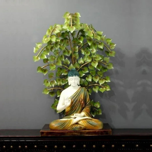 Blessing Metal Buddha Statue Living Room Table Top Garden Items & Gifting - ArtyCraftz.com