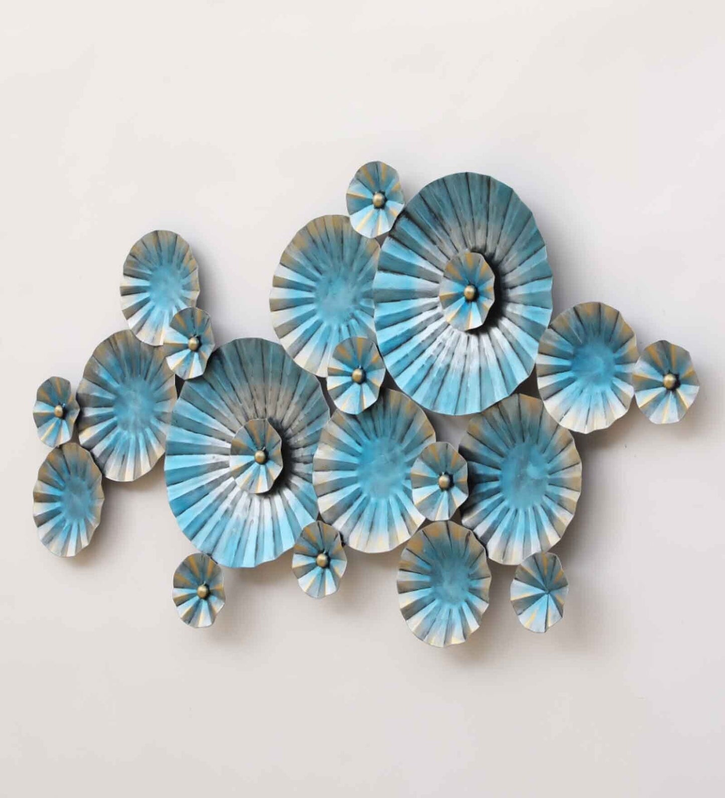 Blue Flowers Abstract Metal Wall Art-ArtyCraftz.com