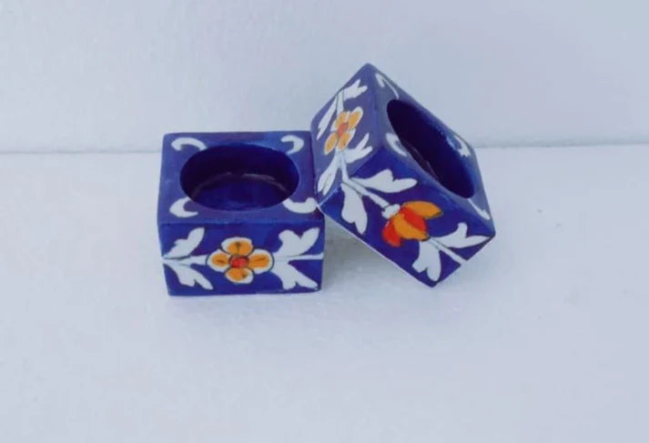 Blue Pottery Candle Holder