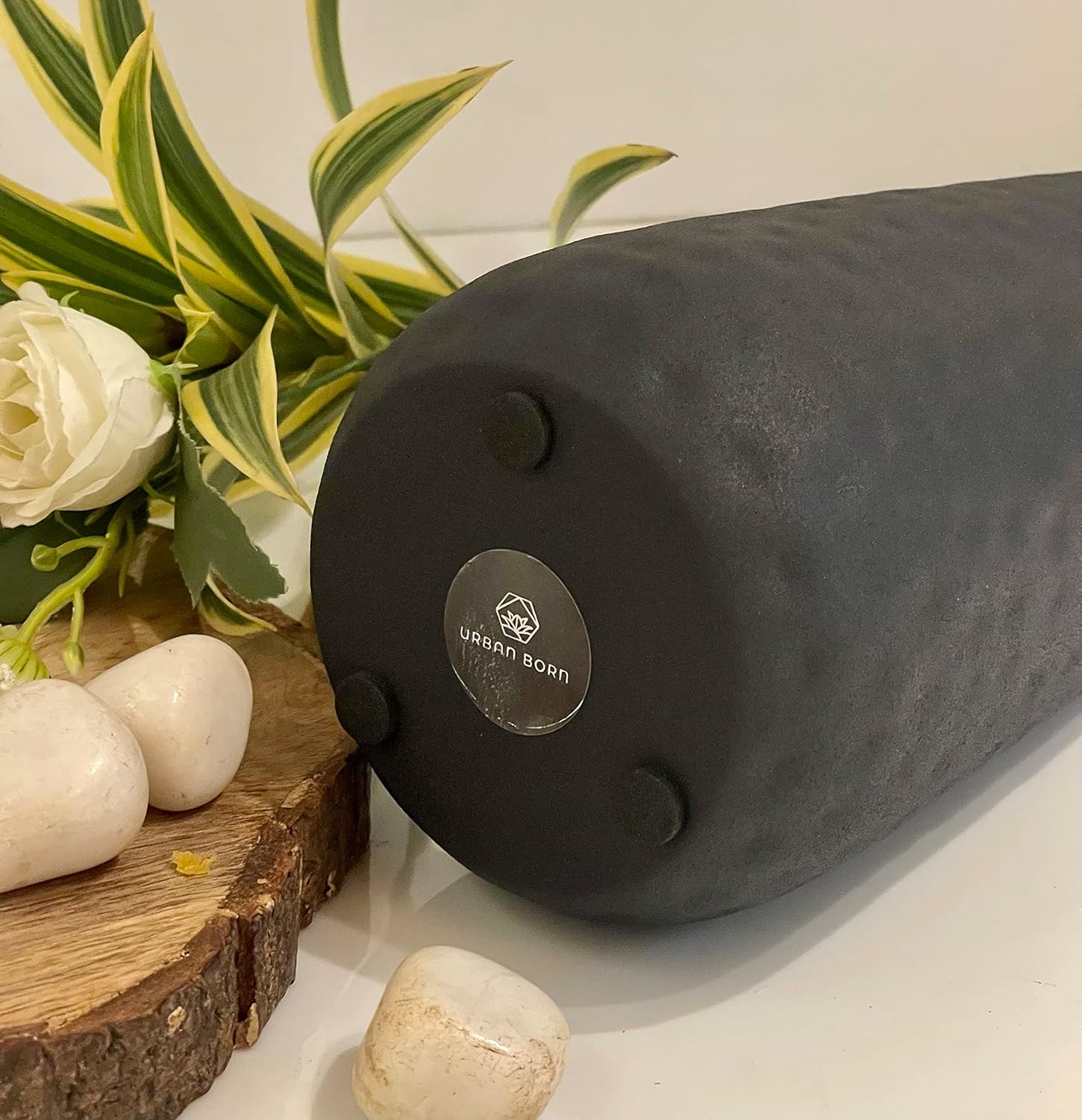 Bold Black Bottle Shaped Hammered Iron Vase-ArtyCraftz.com