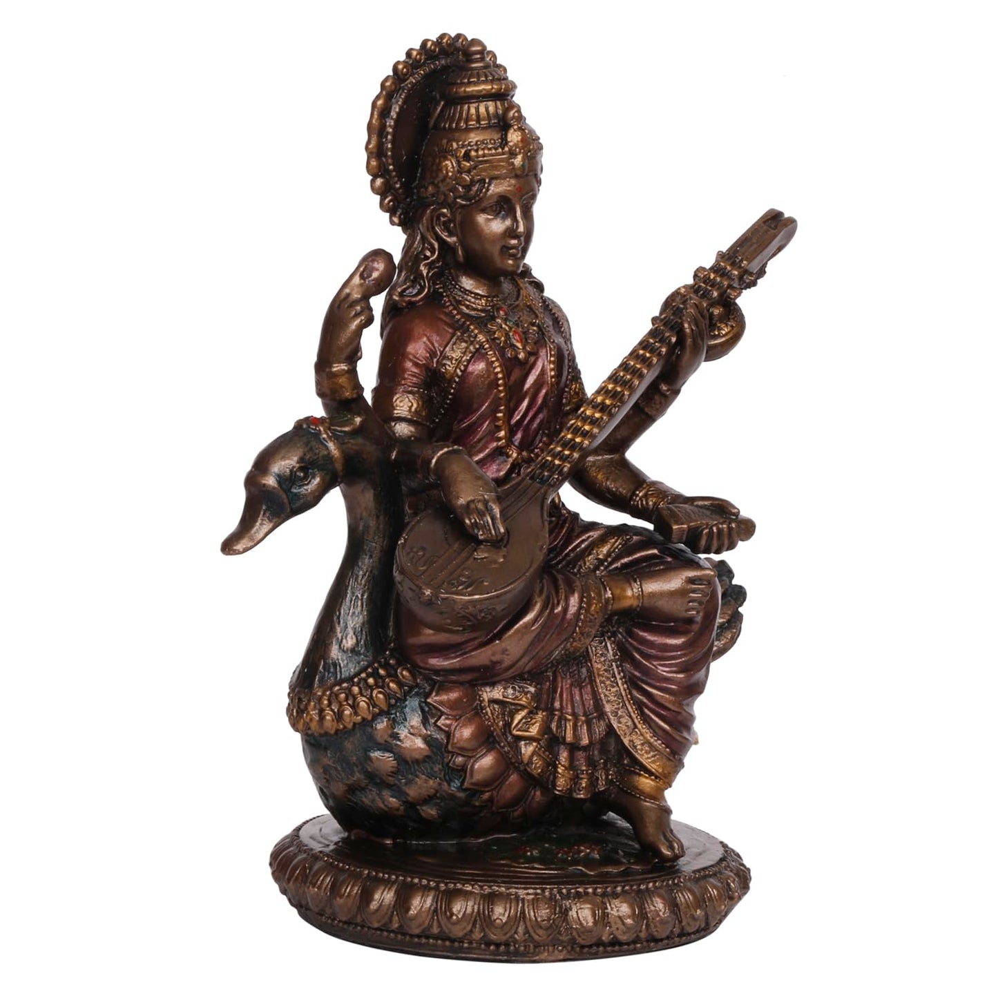 Bonded Resin Saraswati on Swan Idol