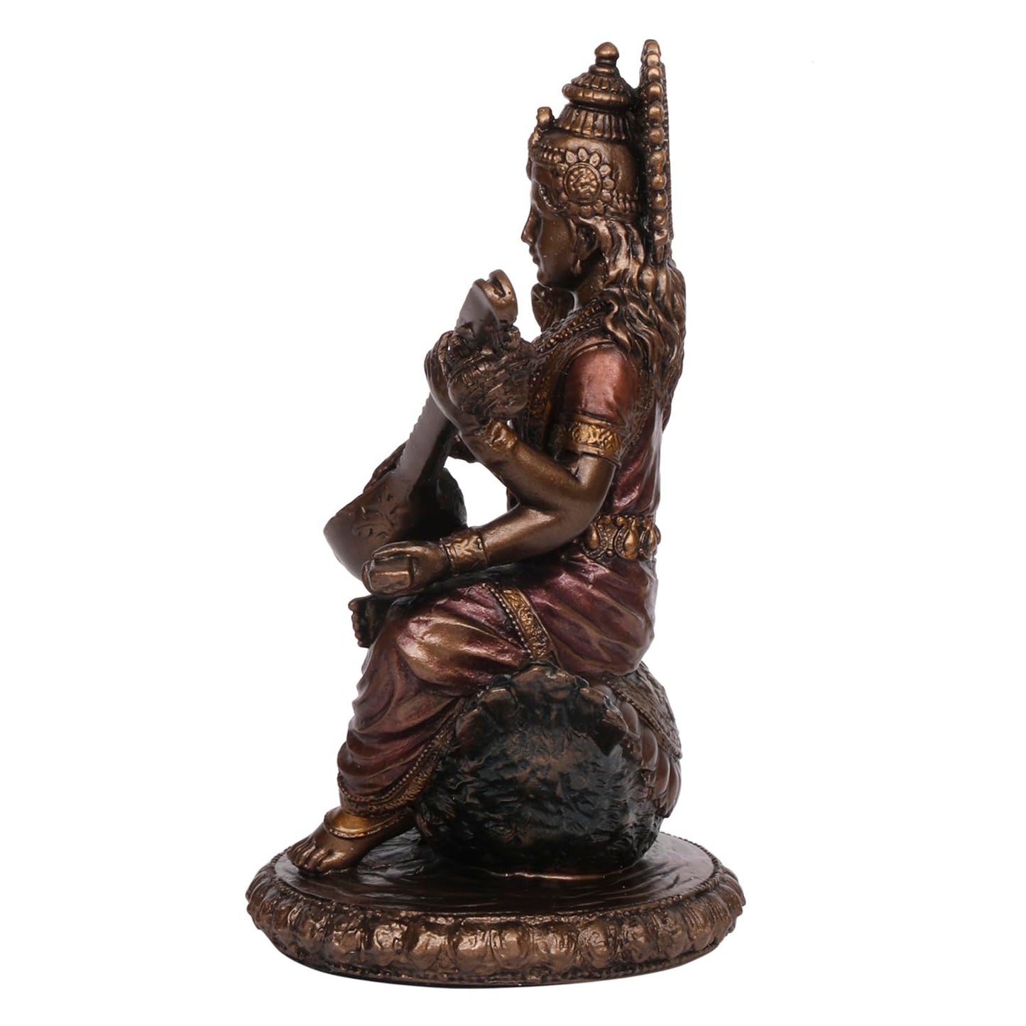 Bonded Resin Saraswati on Swan Idol