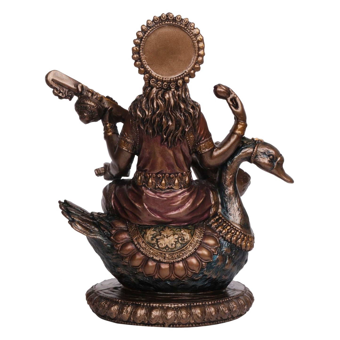 Bonded Resin Saraswati on Swan Idol