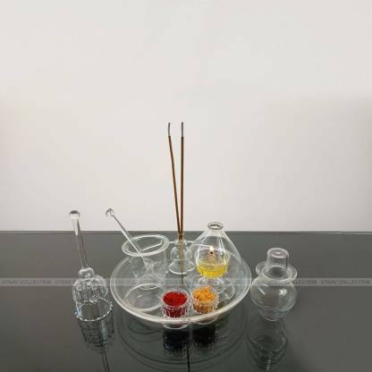 Borosilicate Glass Pooja Thali set