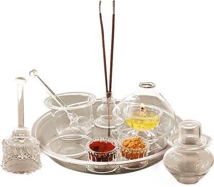 Borosilicate Glass Pooja Thali set