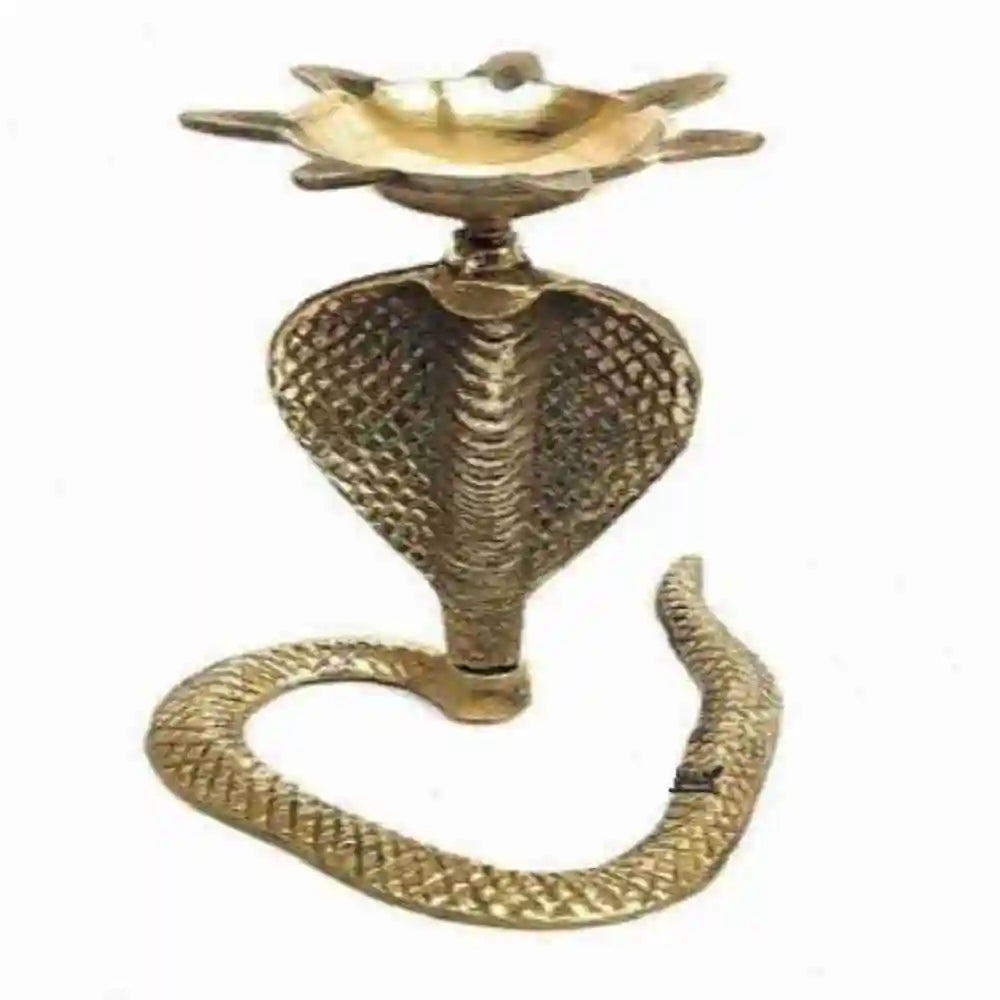 Handcrafted Cobra Deepak Brass Table Diya